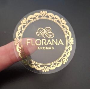 Adesivo Vinil  com Hotstamping Vinil 5x5 Hotstamping Dourado / Prata Branco brilho / Branco Fosco / Transparente brilho Corte Redondo 